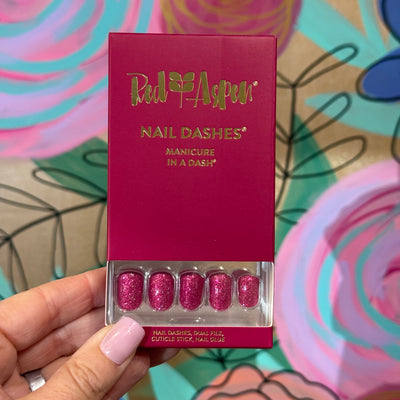 RED ASPEN NAIL DASHES- Hot to Trot, Trish (Short Square)