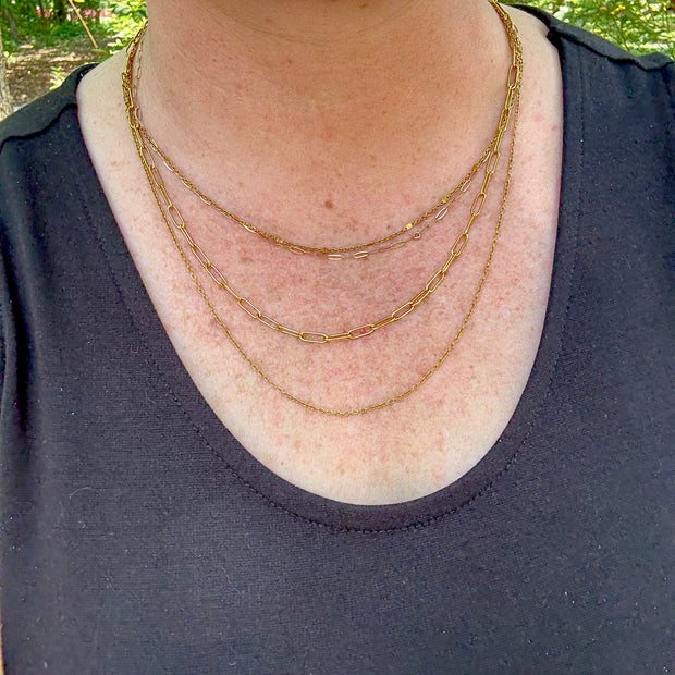 3 LAYER NECKLACE- Stainless Steel- 18k gold plated Necklace