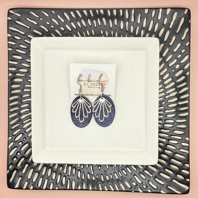 SUEDE + STEEL *Limited Edition* COLLECTION || <BR>  SILVER BRASS DESIGN, <BR>METALLIC NAVY PEBBLED