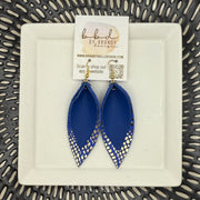 ALLIE -  Leather Earrings  ||   <BR> COBALT BLUE, <BR> BLUE WITH METALLIC GOLD PYTHON