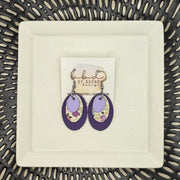 DIANE -  Leather Earrings  ||  <BR>MATTE LILAC SMOOTH, <BR> PETITE PINK & PURPLE FLORAL, <BR> MATTE PURPLE