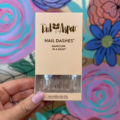 RED ASPEN NAIL DASHES- Sparkling Sylvia (Short Square)