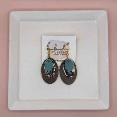 DIANE -  Leather Earrings  || <BR> DUSTY AQUA, <BR> BUTTERFLY WINGS, <BR> PEARLIZED BROWN