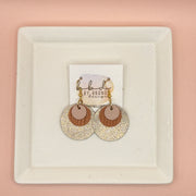 GRAY -  Leather Earrings  ||  <BR> MATTE BLUSH PINK, <BR> PEACH PALMS, <BR> SHIMMER ROSE GOLD