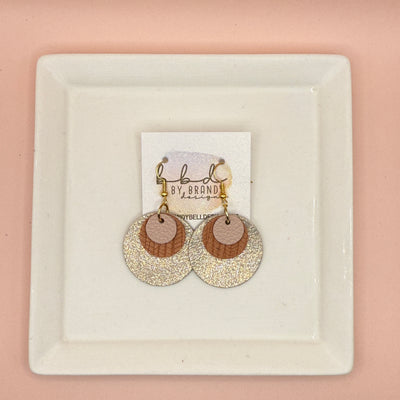 GRAY -  Leather Earrings  ||  <BR> MATTE BLUSH PINK, <BR> PEACH PALMS, <BR> SHIMMER ROSE GOLD