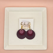 GRAY -  Leather Earrings  ||  <BR> MATTE MAUVE, <BR> MATTE MAGENTA, <BR> MATTE PLUM