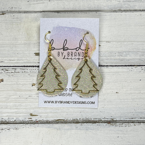 SUEDE + STEEL *Limited Edition* COLLECTION || Leather Earrings ||  <br> METAL CHRISTMAS TREE || <br> SHIMMER ROSE GOLD