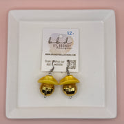 COWBOY DISCO BALLS - HANDMADE EARRINGS ||  YELLOW HAT + YELLOW DISCO BALL