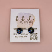 Poppy (10mm) - Glitter Stud Earrings *thicker, glitter on cork - CHUNKY BEJEWELED