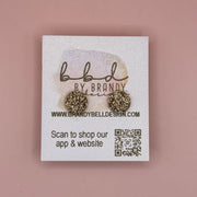 Poppy (10mm) - Glitter Stud Earrings *thicker, glitter on cork - FINE GOLD