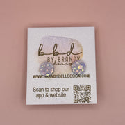 Poppy (10mm) - Glitter Stud Earrings *thicker, glitter on cork - IRIDESCENT WHITE