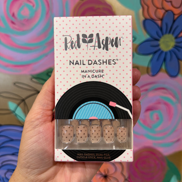 RED ASPEN NAIL DASHES- Meet Sophia at the Sock Hop (short square)