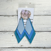 COLLEEN -  Leather Earrings  ||   <BR> MATTE LIGHT BLUE, <BR> MATTE CAROLINA BLUE, <BR> MATTE TURQUOISE