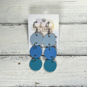 DAISY -  Leather Earrings  ||   <BR> MATTE LIGHT BLUE, <BR> MATTE CAROLINA BLUE, <BR> MATTE TURQUOISE