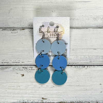 DAISY -  Leather Earrings  ||   <BR> MATTE LIGHT BLUE, <BR> MATTE CAROLINA BLUE, <BR> MATTE TURQUOISE