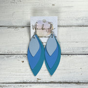 DOROTHY -  Leather Earrings  ||   <BR> MATTE LIGHT BLUE, <BR> MATTE CAROLINA BLUE, <BR> MATTE TURQUOISE