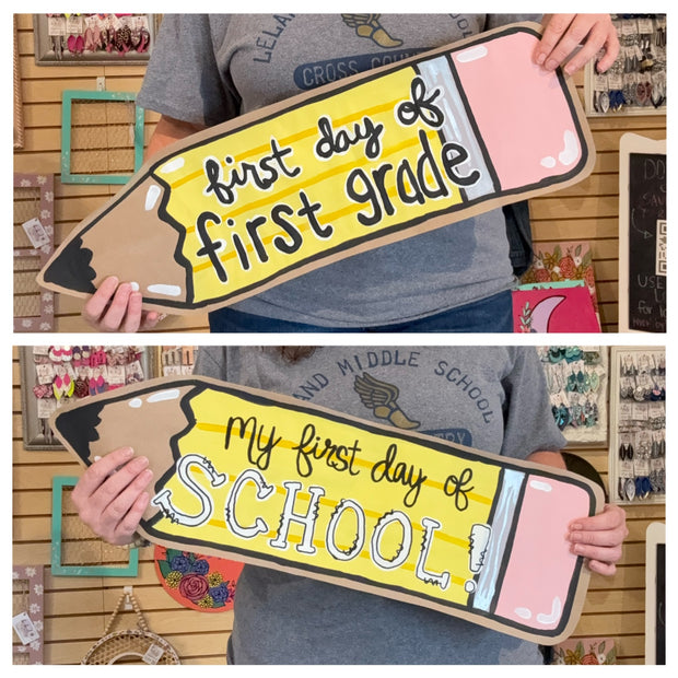 Hand Painted Mini Kraft Paper Pencil Banner || Choose your design