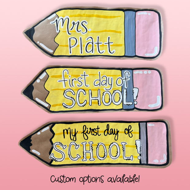 Hand Painted Mini Kraft Paper Pencil Banner || Choose your design