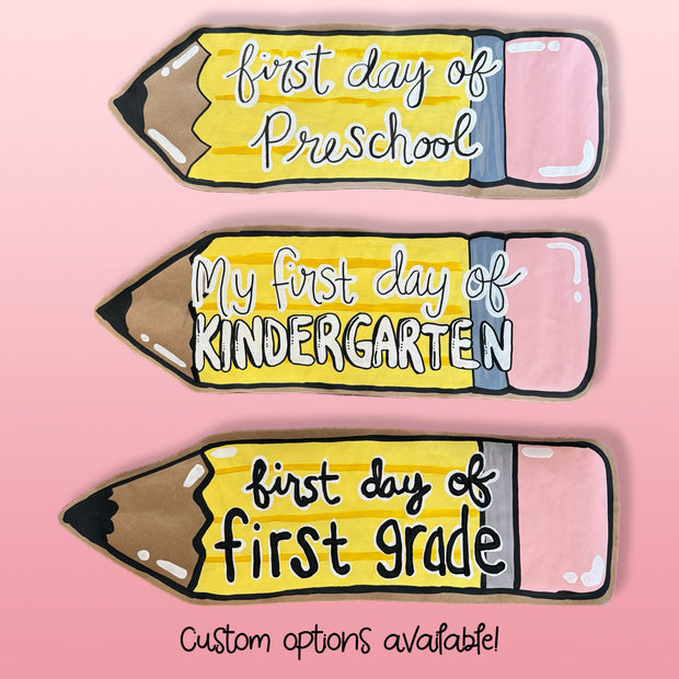 Hand Painted Mini Kraft Paper Pencil Banner || Choose your design