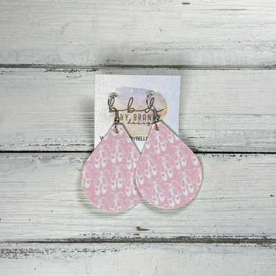 ZOEY (3 sizes available!) -  Leather Earrings  || BALLET SLIPPERS (FAUX LEATHER)