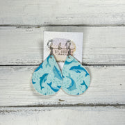 ZOEY (3 sizes available!) -  Leather Earrings  ||  DOLPHINS (FAUX LEATHER)