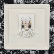 ACRYLIC EARRINGS || <BR> SPIDER + WEB