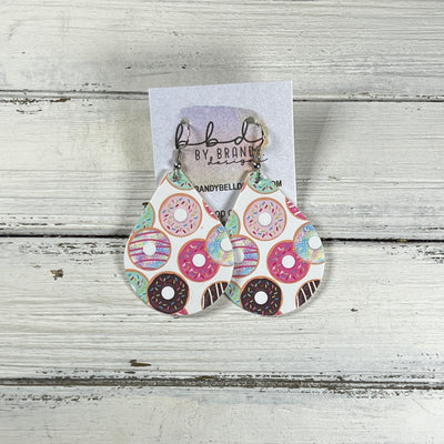 ZOEY (3 sizes available!) - Leather Earrings ||  DONUTS (FAUX LEATHER)