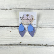 JEAN -  Leather Earrings  ||   <BR> MATTE CAROLINA BLUE, <BR> MATTE LAVENDER