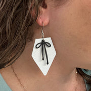 SUEDE + STEEL *Limited Edition* COLLECTION || <BR>BLACK BOW, <BR> NEON ORANGE SAFFIANO