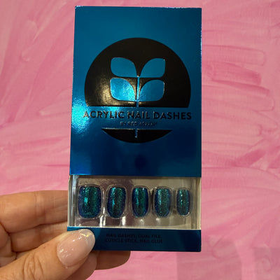 RED ASPEN NAIL DASHES- Petrified Phoebe ACRYLIC (Short Squoval)