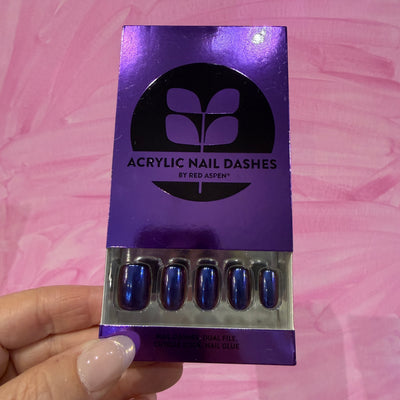 RED ASPEN NAIL DASHES- Ghostly Galilea ACRYLIC (Short Squoval)