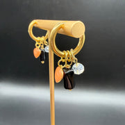 CHARM HOOPS (SMALL)- Stainless Steel ||  CLEAR, ORANGE HEART, BLACK CYLINDER