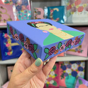 6" x 6" x 1.5" THICK Painting on wrapped canvas by Brandy Bell (Frida Kahlo)