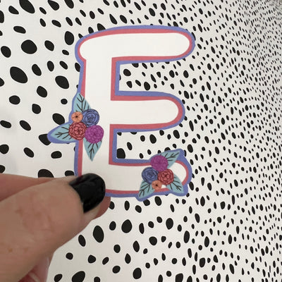 Waterproof Sticker |  Original Artwork by Brandy Bell - Letter "E"