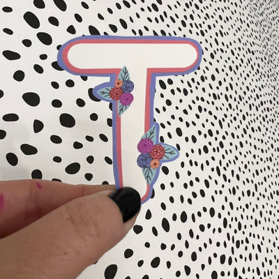 Waterproof Sticker |  Original Artwork by Brandy Bell - Letter "T"