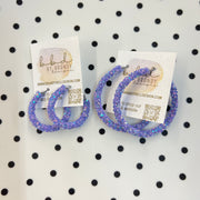 GLITTER ROPE HOOPS By Brandy Designs <br> LAVENDER