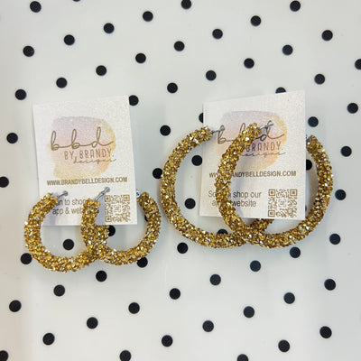 GLITTER ROPE HOOPS By Brandy Designs <br> CHUNKY GOLD