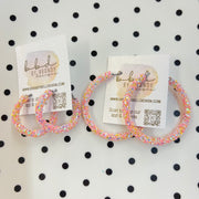 GLITTER ROPE HOOPS By Brandy Designs <br> COLORFUL CORAL