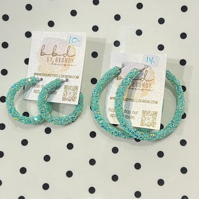 GLITTER ROPE HOOPS By Brandy Designs <br> MINT