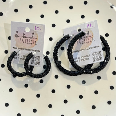 GLITTER ROPE HOOPS By Brandy Designs <br> BLACK