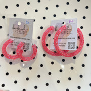 GLITTER ROPE HOOPS By Brandy Designs <br> PINK