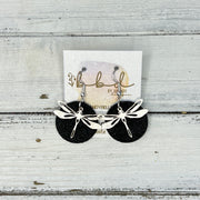SUEDE + STEEL *Limited Edition* COLLECTION || Leather Earrings ||  <br> SILVER METAL DRAGONFLY || <br> SHIMMER BLACK