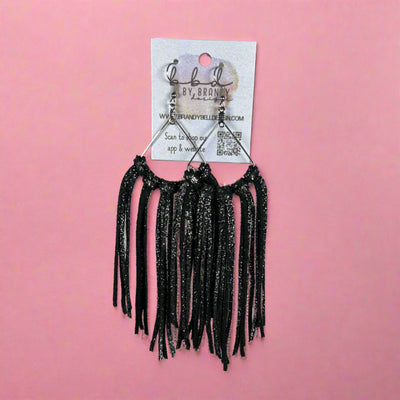 ASH  - Leather Earrings   ||  <BR> SHIMMER PEWTER