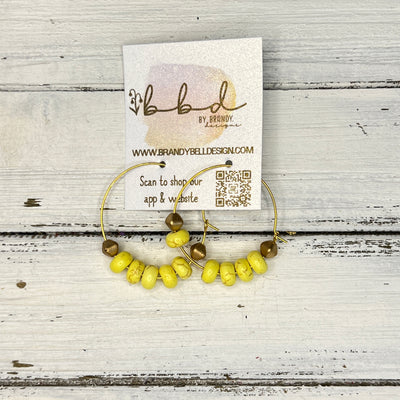 SUEDE + STEEL *Limited Edition* COLLECTION || Beaded Earrings ||  <br> YELLOW BEADS