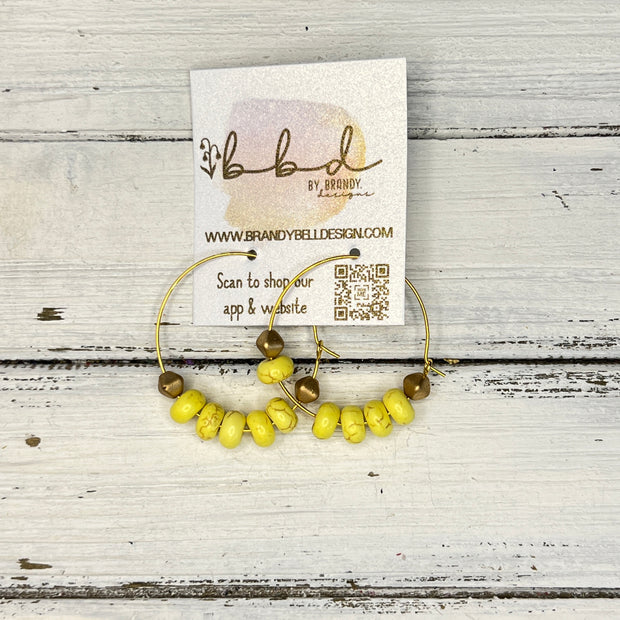 SUEDE + STEEL *Limited Edition* COLLECTION || Beaded Earrings ||  <br> YELLOW BEADS