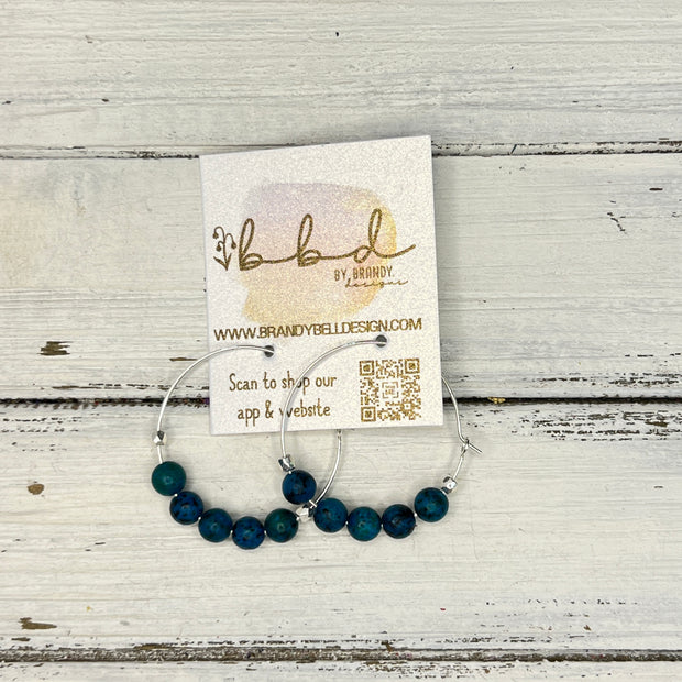 SUEDE + STEEL *Limited Edition* COLLECTION || Beaded Earrings ||  <br> TEAL BEADS