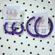 GLITTER ROPE HOOPS By Brandy Designs <br> PURPLE