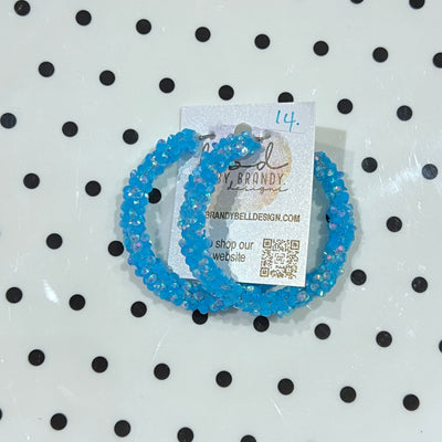 GLITTER ROPE HOOPS By Brandy Designs <br> CHUNKY BRIGHT BLUE