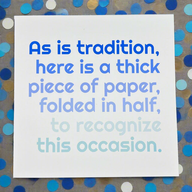 GREETING CARD by Brandy Bell ||  Hand-drawn & printed in the USA - AS IS TRADITION... (blue)
