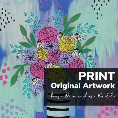 PRINT- Original Artwork by Brandy Bell <br>  Stripes & Pink